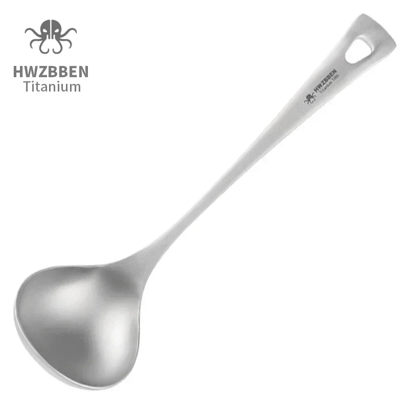Outdoor Hunting Kitchen - Hwzoutdoor açık titanyum çorba kaşığı uzun